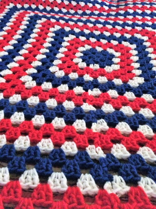 American Pride Granny Square Blanket American Pride Granny Square Blanket