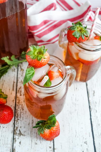 Strawberry Basil Iced Tea Strawberry Basil Iced Tea
