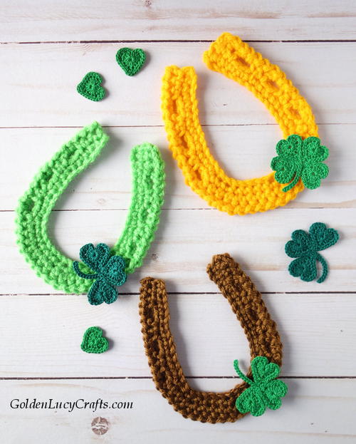 Crochet Horseshoe Applique Crochet Horseshoe Applique