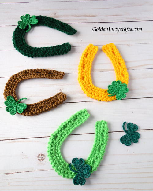 Crochet Horseshoe Applique For St Patricks Day Crochet Horseshoe Applique For St. Patrick’s Day