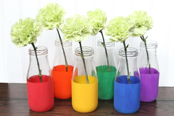 Rainbow Milk Bottle Vases Rainbow Milk Bottle Vases