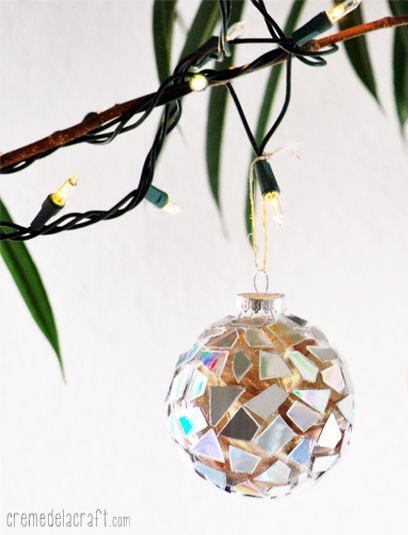 Recycled Disco Ball Ornament Recycled Disco Ball Ornament