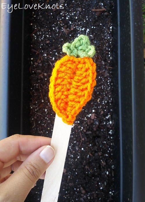 Crocheted Carrot Garden Marker Crocheted Carrot Garden Marker