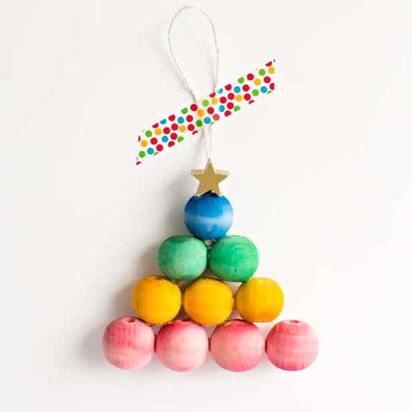 Rainbow Bead Christmas Tree Craft