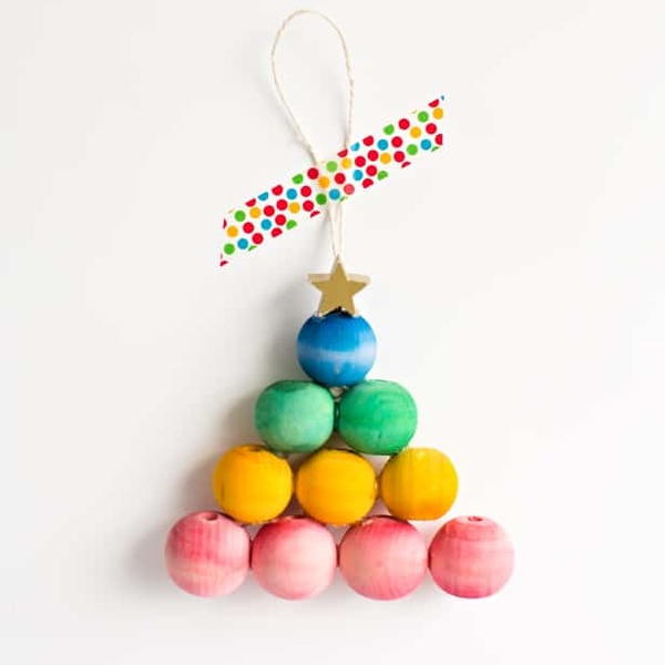 Rainbow Bead Christmas Tree Craft Rainbow Bead Christmas Tree Craft