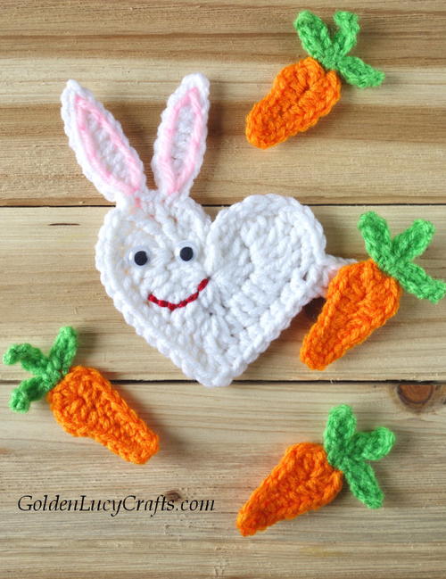 Heart Easter Bunny Applique Heart Easter Bunny Applique