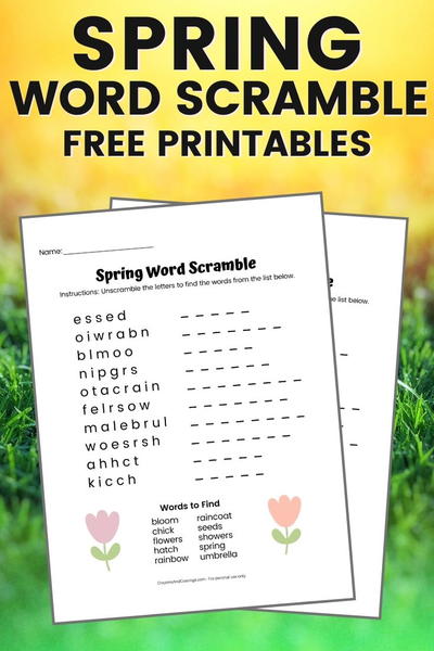 Spring Word Scramble Printable Spring Word Scramble Printable