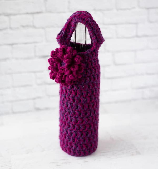 Scrap Yarn Wine Cozy Scrap Yarn Wine Cozy
