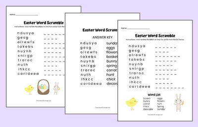 Free Printable Easter Word Scramble Free Printable Easter Word Scramble