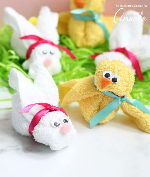 Washcloth Bunny And Chick Washcloth Bunny And Chick