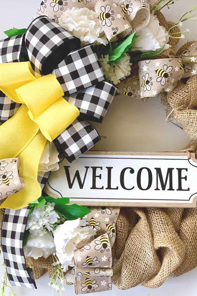 Rustic Farmhouse Welcome Wreath For Spring