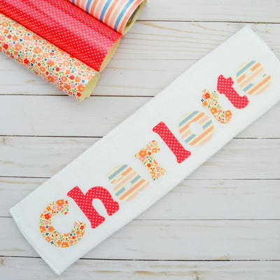 How To Make A Burp Cloth With Baby's Name On It