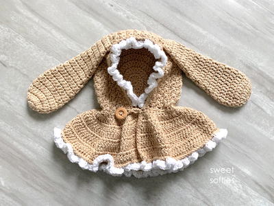 Cute Baby And Toddler Hooded Bunny Capelet