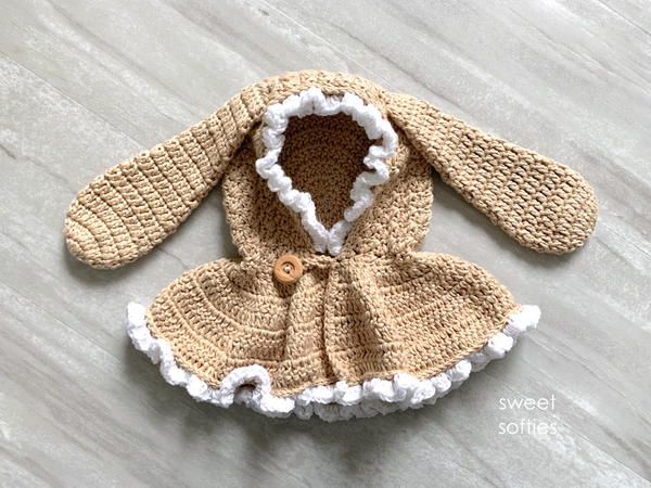 Cute Baby And Toddler Hooded Bunny Capelet Cute Baby And Toddler Hooded Bunny Capelet