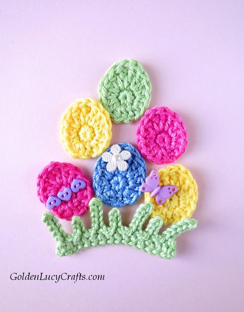 Crochet Easter Egg Applique Crochet Easter Egg Applique