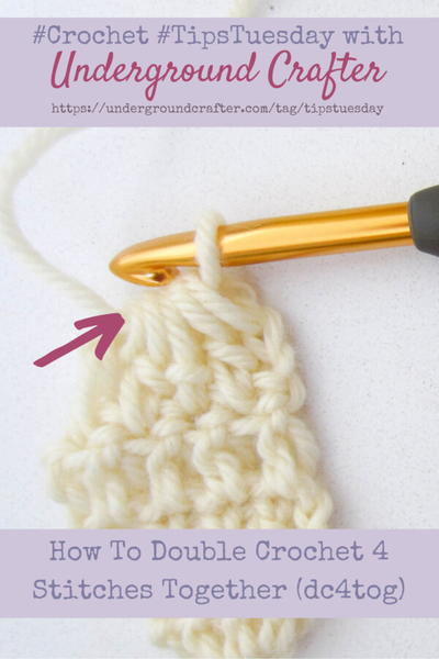 How To Double Crochet 4 Stitches Together dc4tog How To Double Crochet 4 Stitches Together (dc4tog)