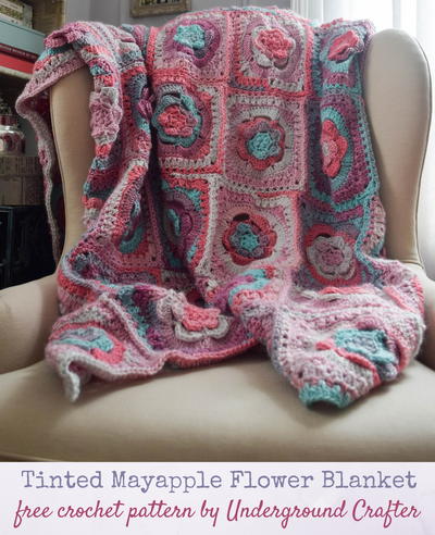 Tinted Mayapple Flower Blanket