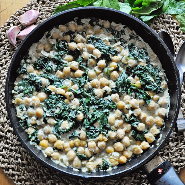 Chickpea Skillet With Greek Yogurt Spinach Chickpea Skillet With Greek Yogurt & Spinach