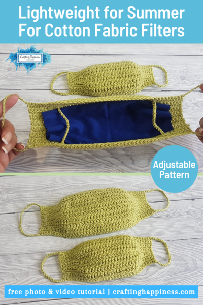 Crochet Face Mask With Filter Insert child Adult Crochet Face Mask With Filter Insert (child & Adult)