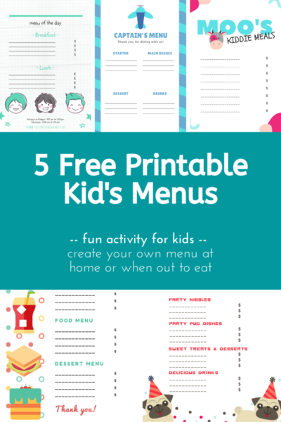 Free Printable Kid Menus To Play Restaurant Free Printable Kid Menus To Play Restaurant
