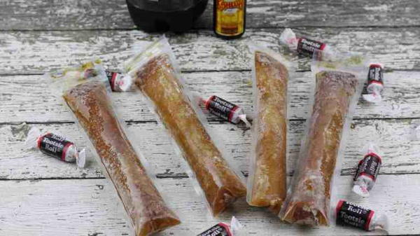 Boozy Tootsie Roll Frozen Pops Boozy Tootsie Roll Frozen Pops