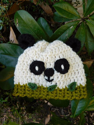 Crochet Panda Beanie
