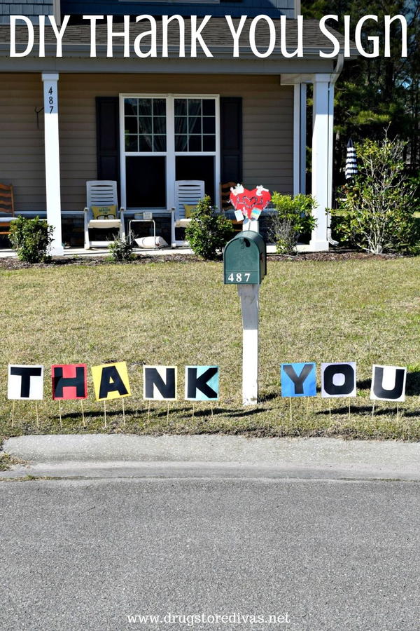 DIY Thank You Yard Sign to thank essential workers