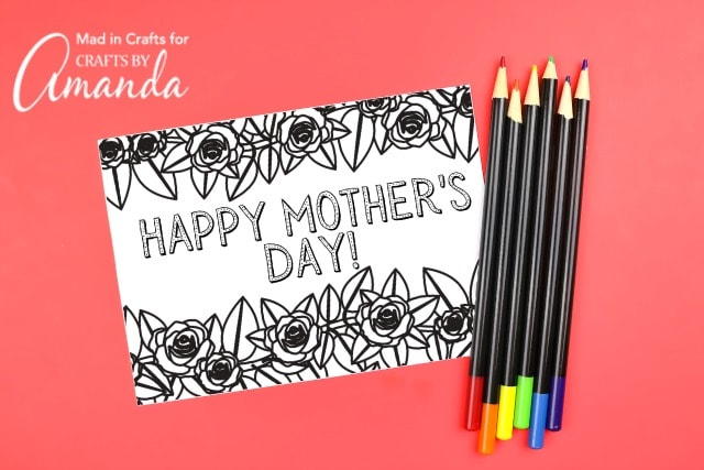Mothers Day Coloring Cards Mother's Day Coloring Cards