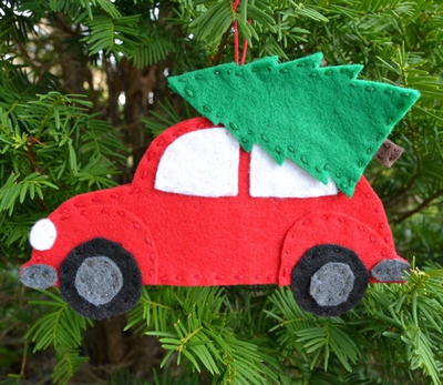 Vintage Car Felt Ornament Pattern