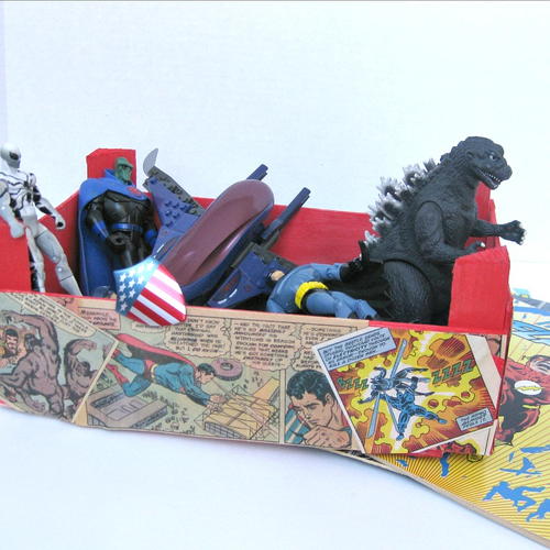 Upcycled Comic Book Clementine Crate Upcycled Comic Book Clementine Crate
