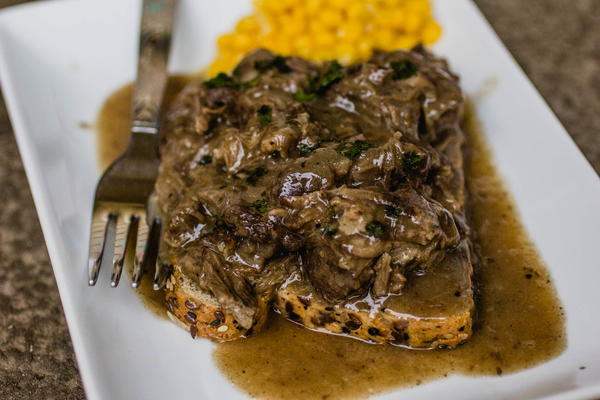 Shredded Steak And Gravy On Toast Shredded Steak And Gravy On Toast