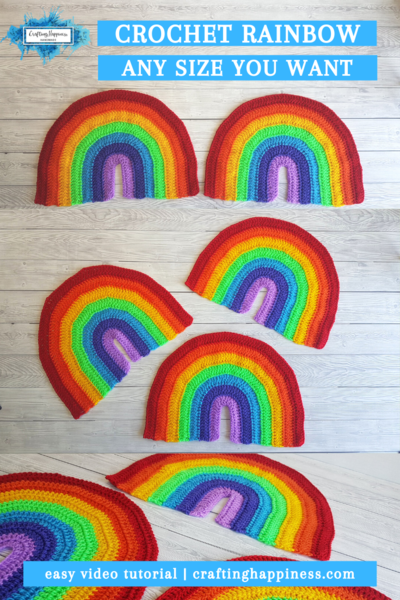 Crochet Rainbow any Size Free Pattern Crafting Happiness Crochet Rainbow (any Size) Free Pattern | Crafting Happiness