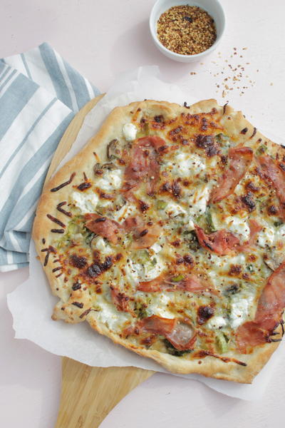 Mushroom, Leek, And Prosciutto Pizza