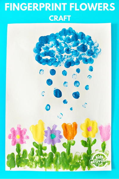 April Showers Bring May Flowers Fingerprint Craft April Showers Bring May Flowers Fingerprint Craft