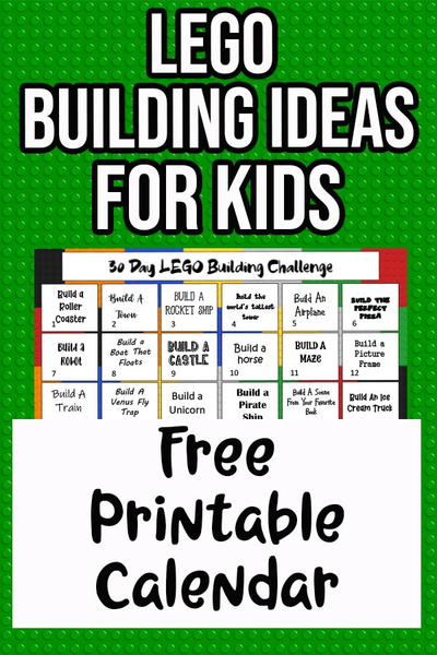 30 Day Lego Building Challenge Calendar Printable 30 Day Lego Building Challenge Calendar Printable
