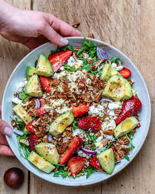Strawberry Avocado Salad With Feta And Arugula Strawberry Avocado Salad With Feta And Arugula