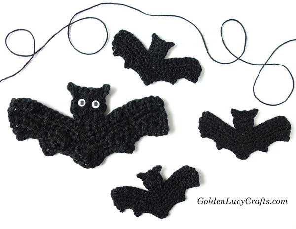 Crochet Halloween Bat Applique Crochet Halloween Bat Applique