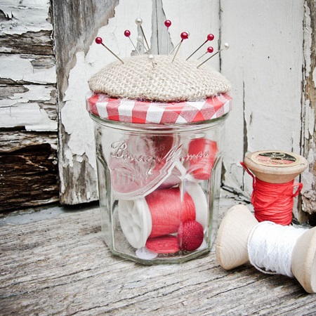 Pretty Pincushion Jar Pretty Pincushion Jar
