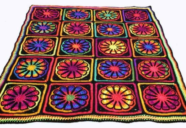Funky Floral Crochet Throw Pattern Funky Floral Crochet Throw Pattern