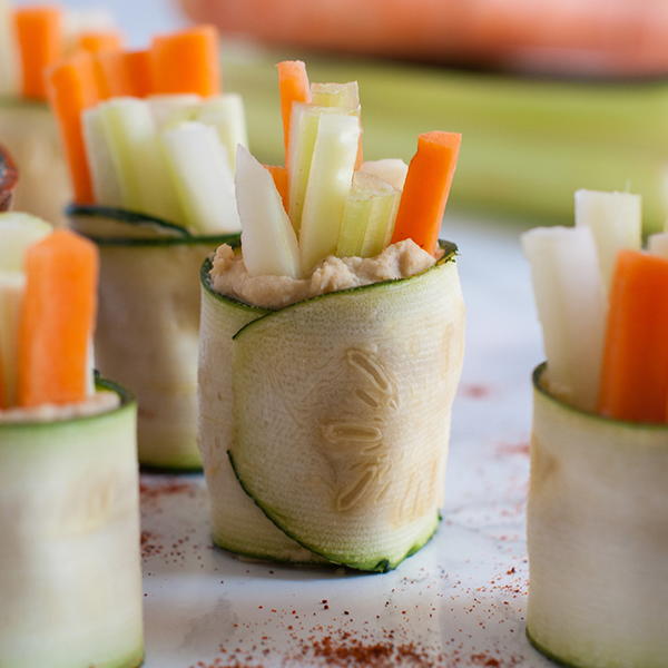 Zucchini Roll Ups With Hummus And Veggies Zucchini Roll Ups With Hummus And Veggies