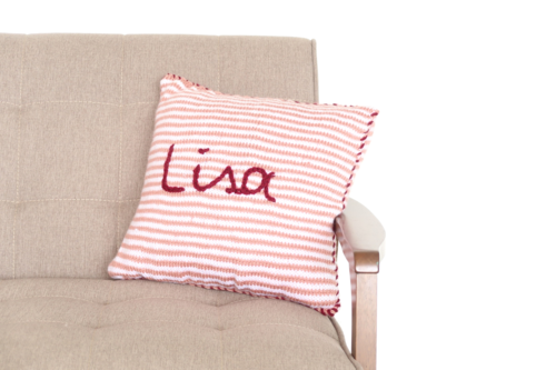 Baby Name Knit Throw Pillow Baby Name Knit Throw Pillow