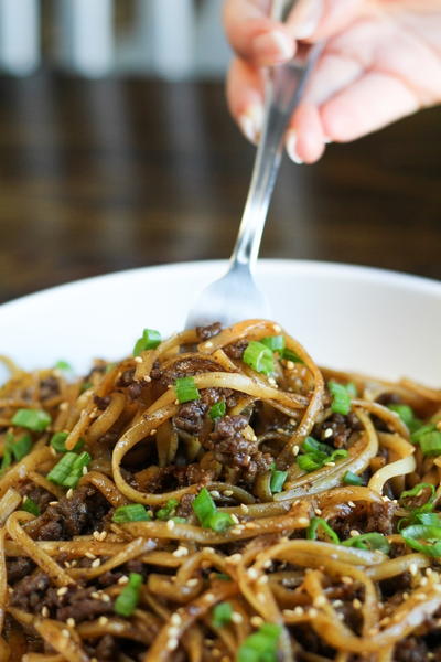 Mongolian Ground Beef Noodles Mongolian Ground Beef Noodles