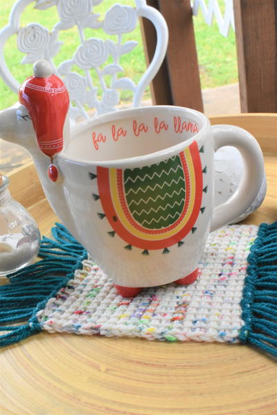 Tunisian Mug Rug Tunisian Mug Rug