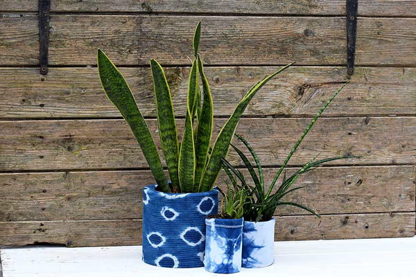Upcycled Indigo Planters Upcycled Indigo Planters