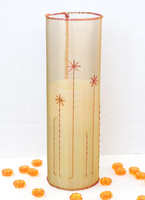 Beautiful Stitched Mesh Candle Wrap Beautiful Stitched Mesh Candle Wrap