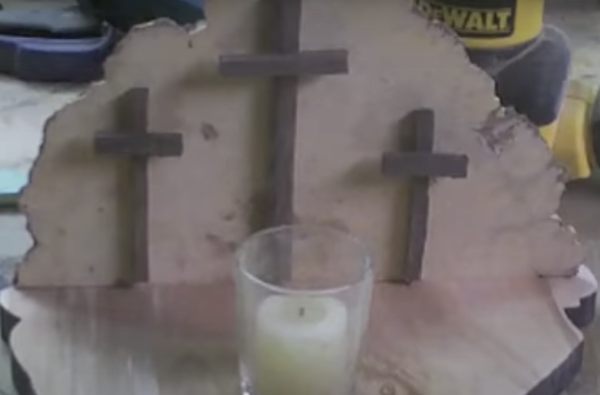 Wooden Crosses on a Hill Votive Wooden Crosses on a Hill Votive