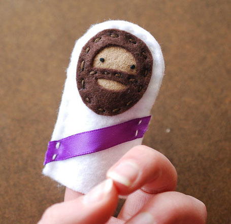 Hand Stitched Jesus Finger Puppet Hand Stitched Jesus Finger Puppet