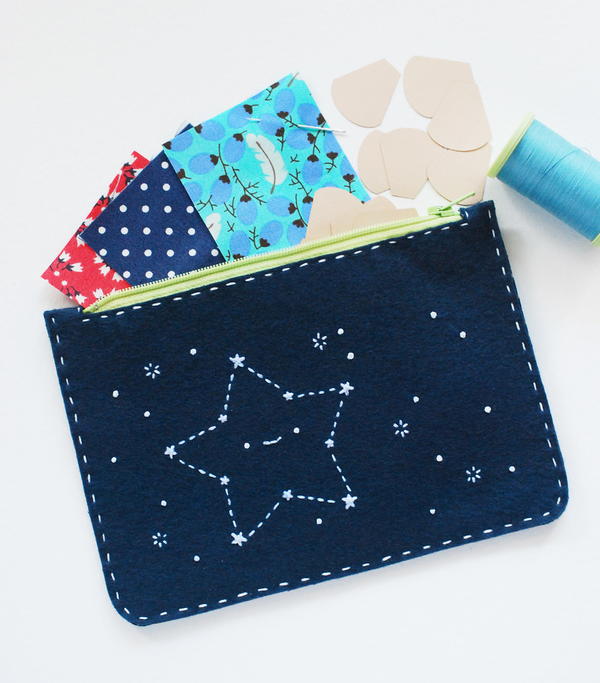 Simple Starry Zip Pouch