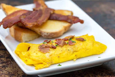 Blackstone Griddle Bacon Cheese Omelet