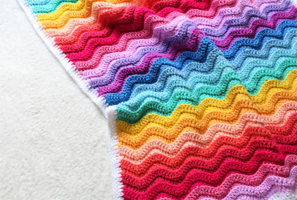 Chunky Rainbow Ripple Baby Blanket Chunky Rainbow Ripple Baby Blanket